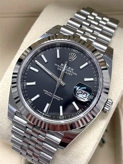 rolex silver and black|rolex date just black.